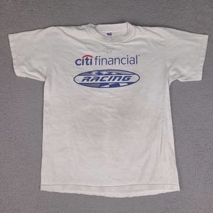 Nascar Citi Financial Racing‎ T-Shirt Adult Large White Anvil Signed Unknown